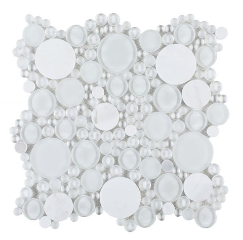 Sample of Lucy Carrara Circular Mosaic Tile-Sample-American Tile Depot