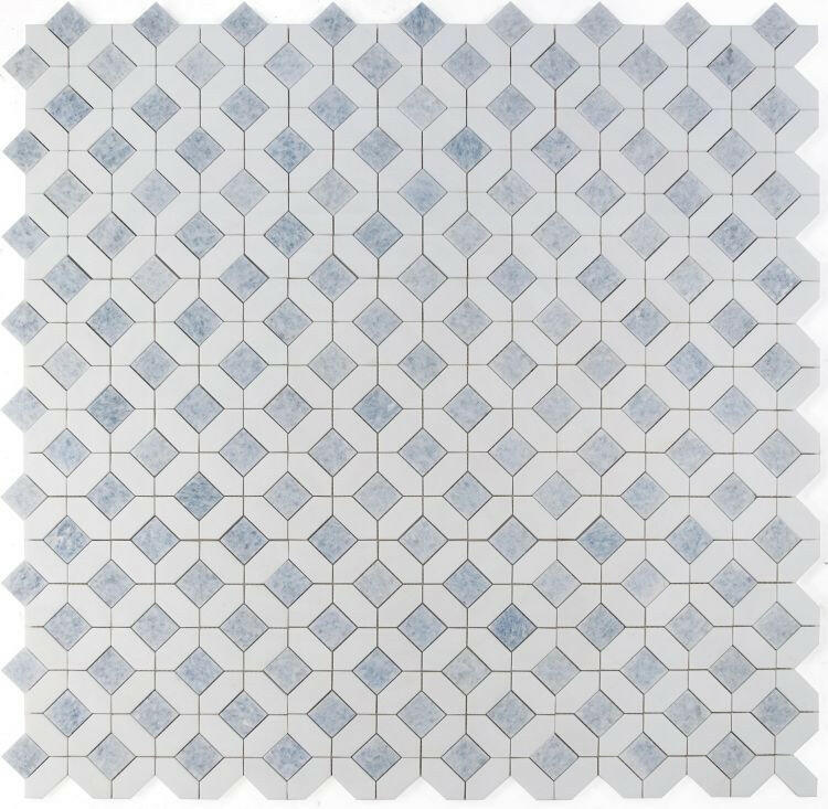 Luna Crystal Ocean Polished Octagon Marble Mosaic Tile-Marble Mosaic-American Tile Depot