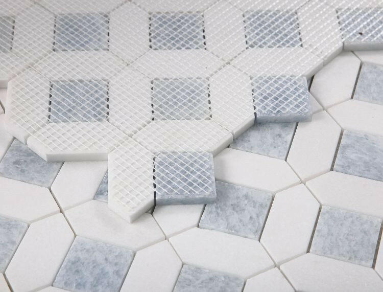 Luna Crystal Ocean Polished Octagon Marble Mosaic Tile-Marble Mosaic-American Tile Depot