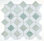 Luna Ming Green Polished Octagon Marble Mosaic Tile-Marble Mosaic-American Tile Depot