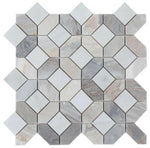 Luna Sky Polished Octagon Marble Mosaic Tile-Marble Mosaic-American Tile Depot