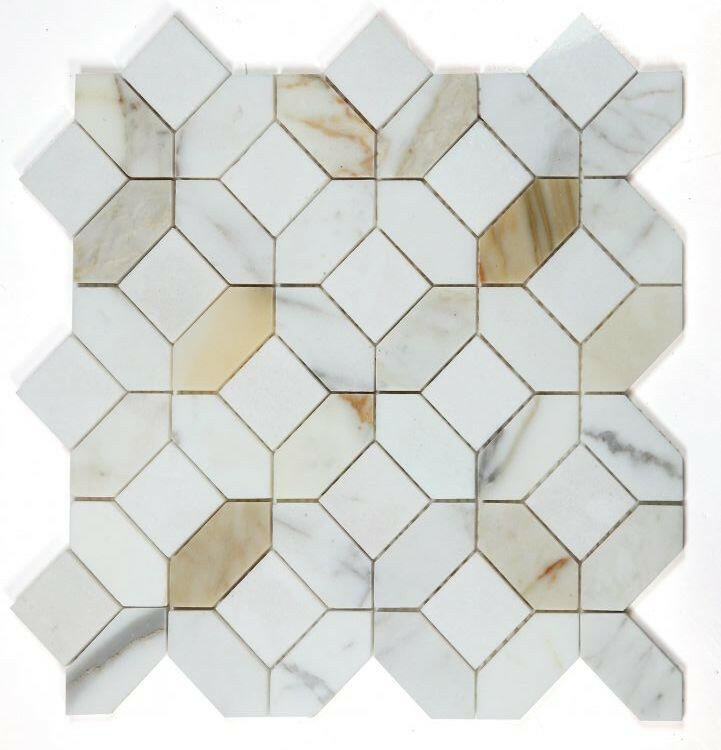 Luna Sun Polished Octagon Marble Mosaic Tile-Marble Mosaic-American Tile Depot