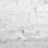 1 X 2 Carrara White Marble Split-Faced Mosaic Tile