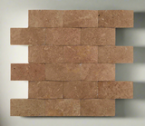 2 X 4 Noce Travertine CNC Arched 3-D Brick Mosaic Tile