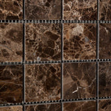 2 X 2 Emperador Dark Marble Polished Mosaic Tile