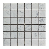 2 X 2 Carrara White Marble Polished Mosaic Tile