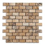 1 X 2 Philadelphia Travertine Tumbled Brick Mosaic Tile