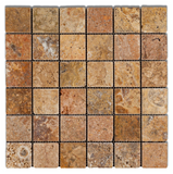 2 X 2 Scabos Travertine Tumbled Mosaic Tile