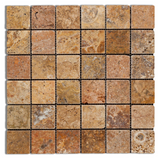 2 X 2 Scabos Travertine Tumbled Mosaic Tile