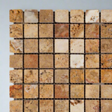 1 X 1 Scabos Travertine Tumbled Mosaic Tile