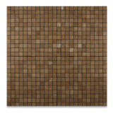 1 X 1 Noce Travertine Tumbled Mosaic Tile