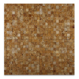 1 X 1 Gold / Yellow Travertine Split-Faced Mosaic Tile