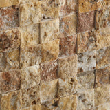 1 X 1 Scabos Travertine Split-Faced Mosaic Tile