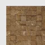 1 X 1 Noce Travertine Split-Faced Mosaic Tile