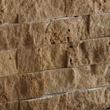 1 X 2 Noce Travertine Split-Faced Brick Mosaic Tile