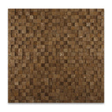 1 X 1 Noce Travertine HI-LOW Split-Faced Mosaic Tile