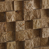 1 X 1 Noce Travertine HI-LOW Split-Faced Mosaic Tile