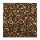 1 X 1 Scabos Travertine HI-LOW Split-Faced Mosaic Tile