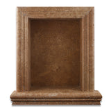 Noce Travertine Hand-Made Custom Shampoo Niche / Shelf - LARGE - Honed