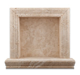 Ivory Travertine Hand-Made Custom Shampoo Niche / Shelf - SMALL - Honed