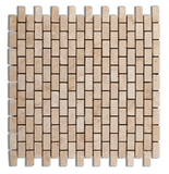 Ivory Travertine Mini Brick Tumbled Mosaic Tile