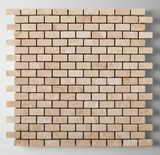 Ivory Travertine Mini Brick Tumbled Mosaic Tile