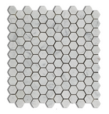 Carrara White Marble Polished 1" Mini Hexagon Mosaic Tile