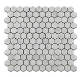 Carrara White Marble Honed 1" Mini Hexagon Mosaic Tile