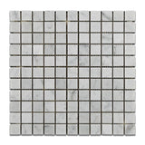 1 X 1 Carrara White Marble Honed Mosaic Tile-Marble Mosaic-American Tile Depot