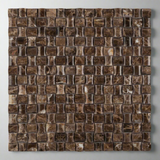 Emperador Dark Marble Polished 3D Small Bread Mosaic Tile