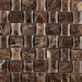 Emperador Dark Marble Polished 3D Small Bread Mosaic Tile