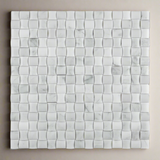 Carrara White Marble Honed 3D Small Bread Mosaic Tile-Marble Mosaic-American Tile Depot