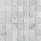 Carrara White Marble Polished 3D Small Bread Mosaic Tile