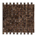 Emperador Dark Marble Tumbled Baby Brick Mosaic Tile