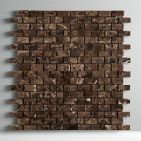 Emperador Dark Marble Tumbled Baby Brick Mosaic Tile