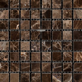 5/8 X 5/8 Emperador Dark Marble Polished Mosaic Tile