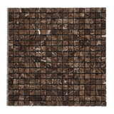 5/8 X 5/8 Emperador Dark Marble Tumbled Mosaic Tile