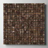 5/8 X 5/8 Emperador Dark Marble Tumbled Mosaic Tile