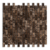 Emperador Dark Marble Polished Baby Brick Mosaic Tile