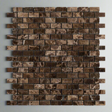 Emperador Dark Marble Polished Baby Brick Mosaic Tile