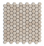 Crema Marfil Marble Tumbled 1" Mini Hexagon Mosaic Tile