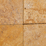 6 X 6 Gold / Yellow Travertine Tumbled Field Tile