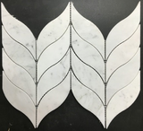 Carrara White Marble Polished Leaf Pattern Mosaic Tile