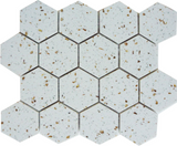 Terrazzo Gold Marble Polished 3" Hexagon Mosaic Tile