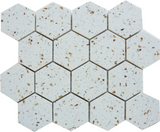 Terrazzo Gold Marble Polished 3" Hexagon Mosaic Tile