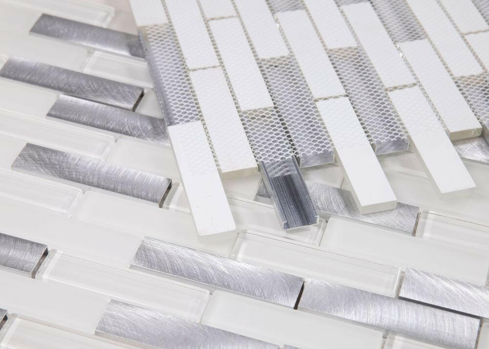 Metal Aluminum Linear Mosaic Wall Tile-Mixed Mosaic-American Tile Depot