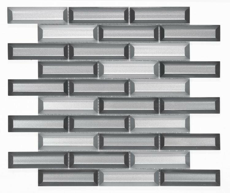 Metal Fierro Glossy Linear Glass Mosaic Wall Tile-Glass Mosaic-American Tile Depot