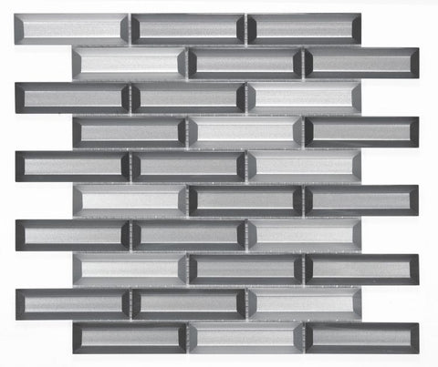 Metal Fierro Glossy Linear Glass Mosaic Wall Tile