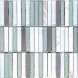 Metal Green Band Linear Mosaic Wall Tile