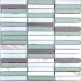 Metal Green Band Linear Mosaic Wall Tile